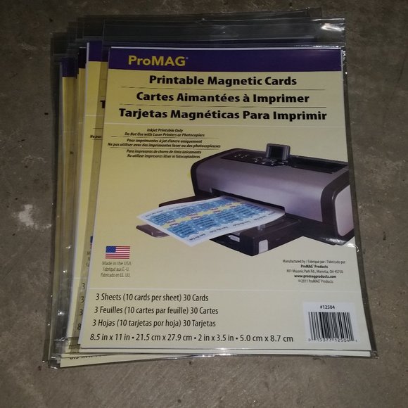 12pkgs PROMAG INKJET PRINTABLE MAGNETIC CARDS - Picture 1 of 3